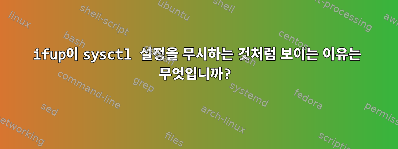 ifup이 sysctl 설정을 무시하는 것처럼 보이는 이유는 무엇입니까?