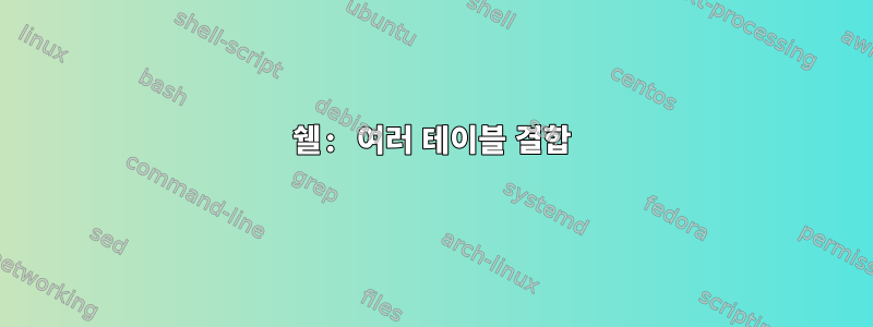 쉘: 여러 테이블 결합