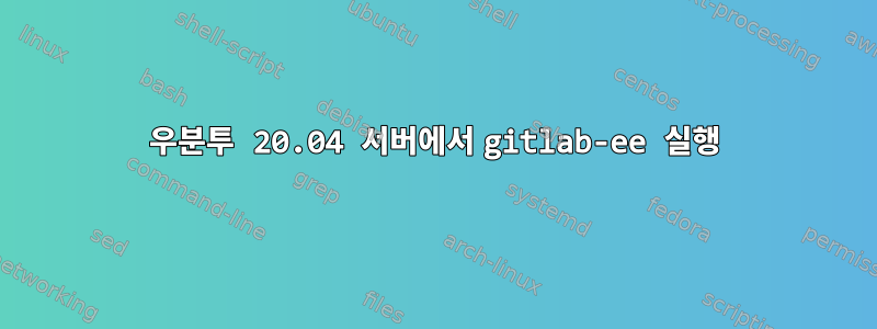 우분투 20.04 서버에서 gitlab-ee 실행