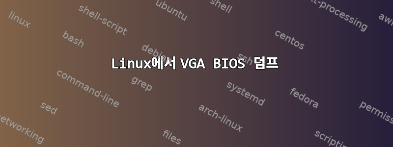 Linux에서 VGA BIOS 덤프