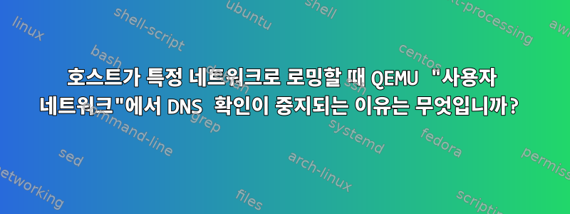 호스트가 특정 네트워크로 로밍할 때 QEMU "사용자 네트워크"에서 DNS 확인이 중지되는 이유는 무엇입니까?