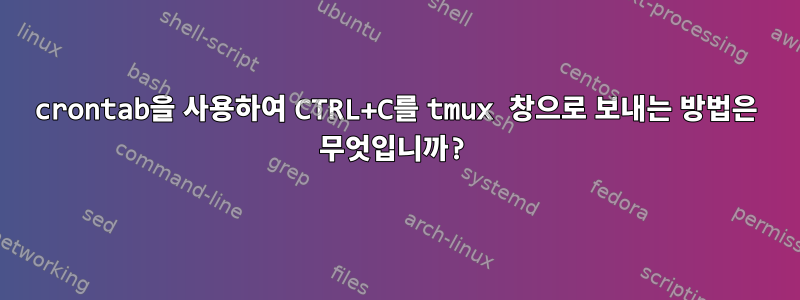 crontab을 사용하여 CTRL+C를 tmux 창으로 보내는 방법은 무엇입니까?