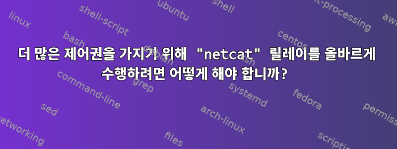 더 많은 제어권을 가지기 위해 "netcat" 릴레이를 올바르게 수행하려면 어떻게 해야 합니까?