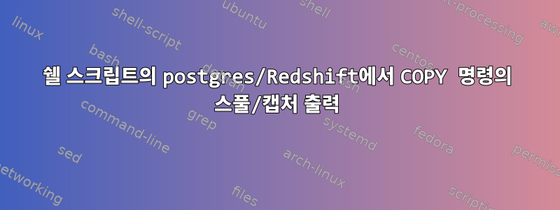 쉘 스크립트의 postgres/Redshift에서 COPY 명령의 스풀/캡처 출력