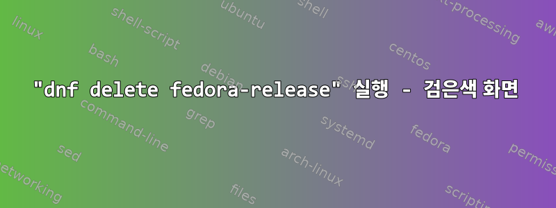 "dnf delete fedora-release" 실행 - 검은색 화면