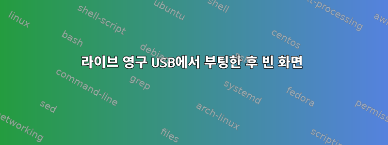 라이브 영구 USB에서 부팅한 후 빈 화면