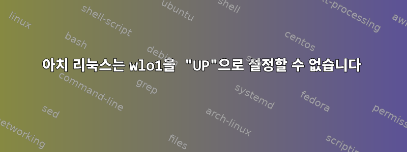 아치 리눅스는 wlo1을 "UP"으로 설정할 수 없습니다