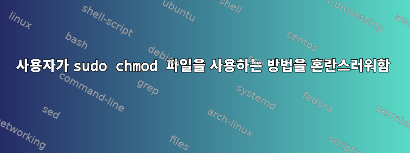 사용자가 sudo chmod 파일을 사용하는 방법을 혼란스러워함