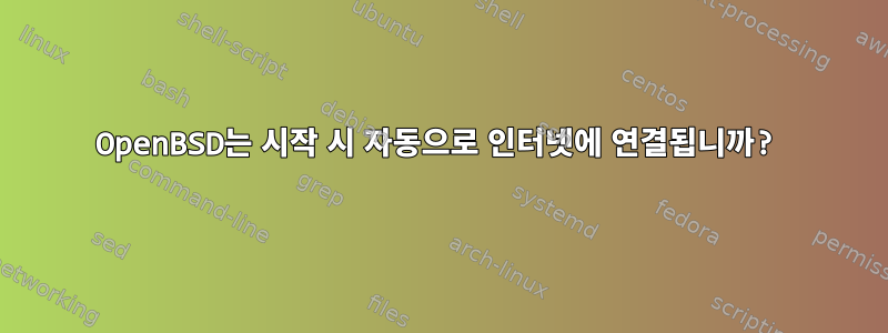 OpenBSD는 시작 시 자동으로 인터넷에 연결됩니까?