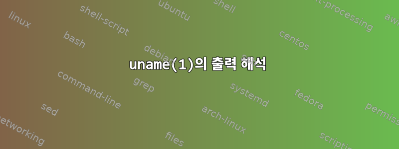 uname(1)의 출력 해석