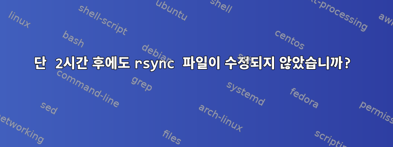 단 2시간 후에도 rsync 파일이 수정되지 않았습니까?