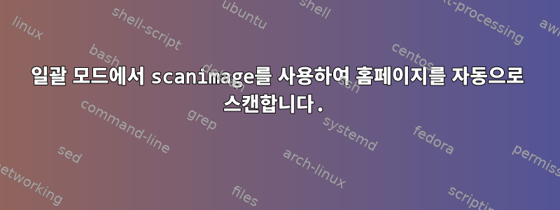 일괄 모드에서 scanimage를 사용하여 홈페이지를 자동으로 스캔합니다.