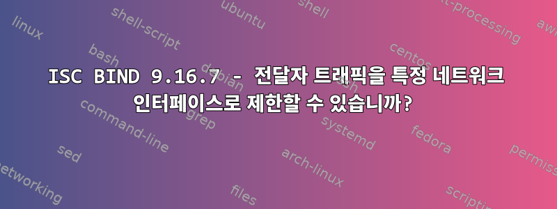 ISC BIND 9.16.7 - 전달자 트래픽을 특정 네트워크 인터페이스로 제한할 수 있습니까?