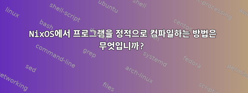 NixOS에서 프로그램을 정적으로 컴파일하는 방법은 무엇입니까?