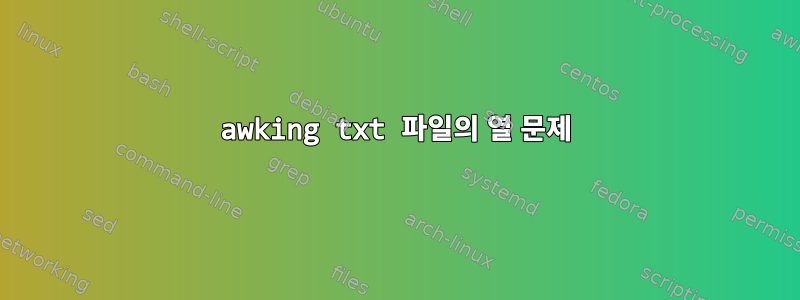 awking txt 파일의 열 문제