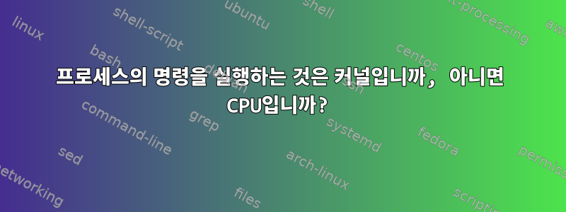 프로세스의 명령을 실행하는 것은 커널입니까, 아니면 CPU입니까?