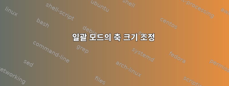 일괄 모드의 축 크기 조정