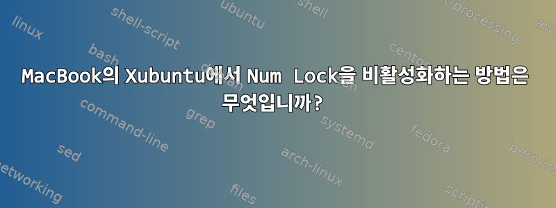 MacBook의 Xubuntu에서 Num Lock을 비활성화하는 방법은 무엇입니까?