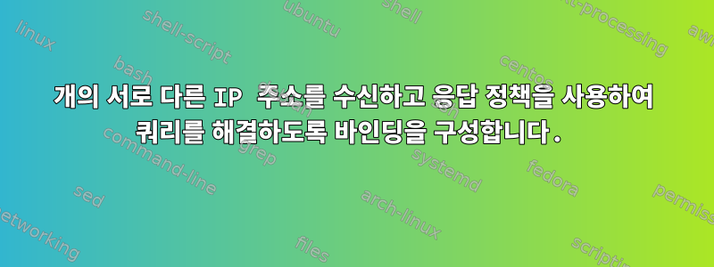 2개의 서로 다른 IP 주소를 수신하고 응답 정책을 사용하여 쿼리를 해결하도록 바인딩을 구성합니다.