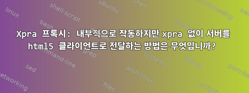 Xpra 프록시: 내부적으로 작동하지만 xpra 없이 서버를 html5 클라이언트로 전달하는 방법은 무엇입니까?