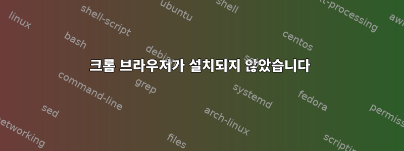 크롬 브라우저가 설치되지 않았습니다