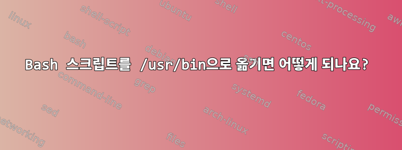 Bash 스크립트를 /usr/bin으로 옮기면 어떻게 되나요?