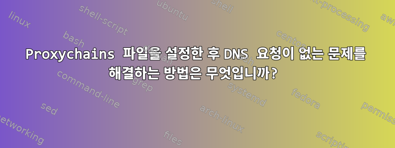 Proxychains 파일을 설정한 후 DNS 요청이 없는 문제를 해결하는 방법은 무엇입니까?