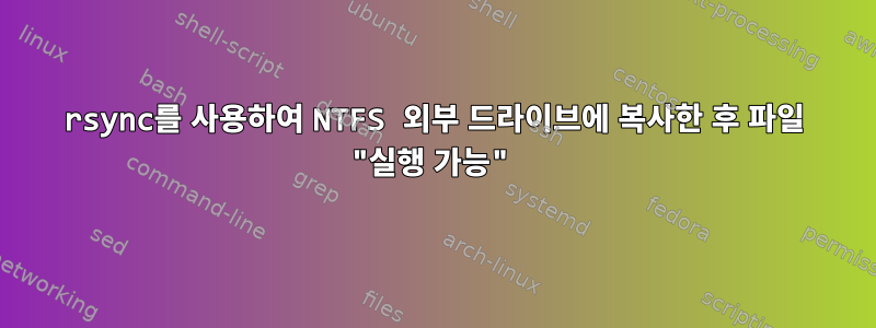 rsync를 사용하여 NTFS 외부 드라이브에 복사한 후 파일 "실행 가능"