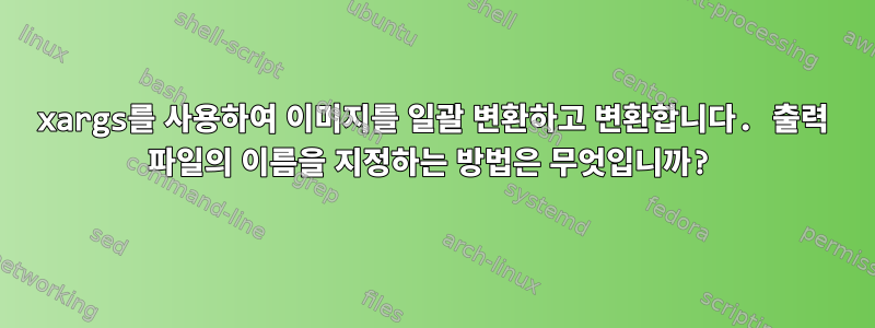 xargs를 사용하여 이미지를 일괄 변환하고 변환합니다. 출력 파일의 이름을 지정하는 방법은 무엇입니까?