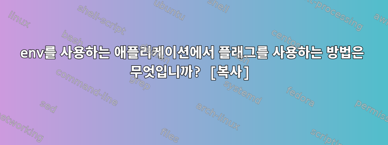 env를 사용하는 애플리케이션에서 플래그를 사용하는 방법은 무엇입니까? [복사]