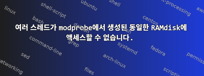 여러 스레드가 modprobe에서 생성된 동일한 RAMdisk에 액세스할 수 없습니다.