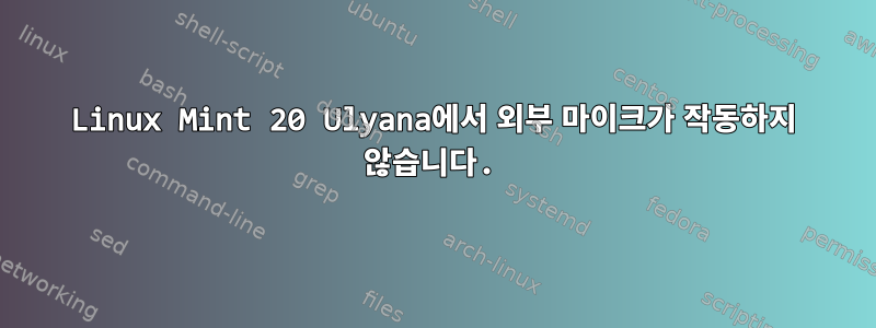 Linux Mint 20 Ulyana에서 외부 마이크가 작동하지 않습니다.