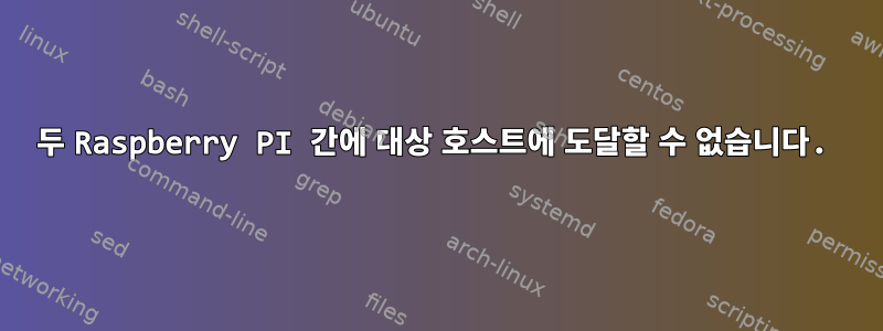 두 Raspberry PI 간에 대상 호스트에 도달할 수 없습니다.