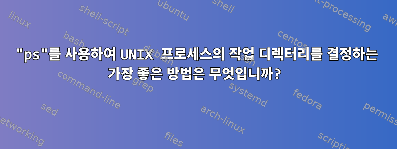 "ps"를 사용하여 UNIX 프로세스의 작업 디렉터리를 결정하는 가장 좋은 방법은 무엇입니까?