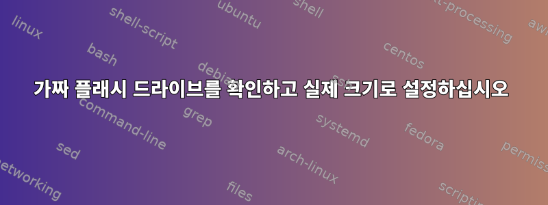 가짜 플래시 드라이브를 확인하고 실제 크기로 설정하십시오