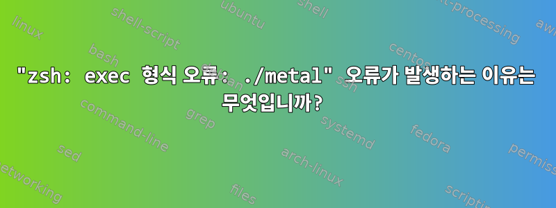 "zsh: exec 형식 오류: ./metal" 오류가 발생하는 이유는 무엇입니까?