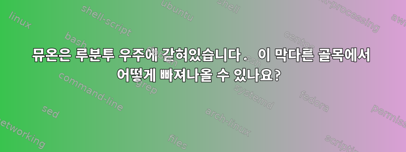 뮤온은 루분투 우주에 갇혀있습니다. 이 막다른 골목에서 어떻게 빠져나올 수 있나요?