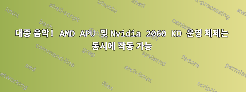 대중 음악! AMD APU 및 Nvidia 2060 KO 운영 체제는 동시에 작동 가능