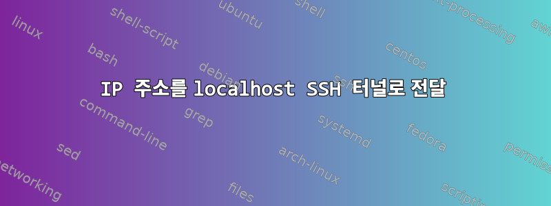 IP 주소를 localhost SSH 터널로 전달