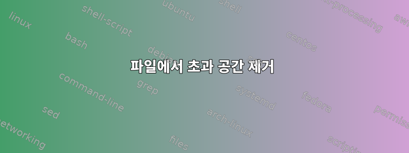 파일에서 초과 공간 제거