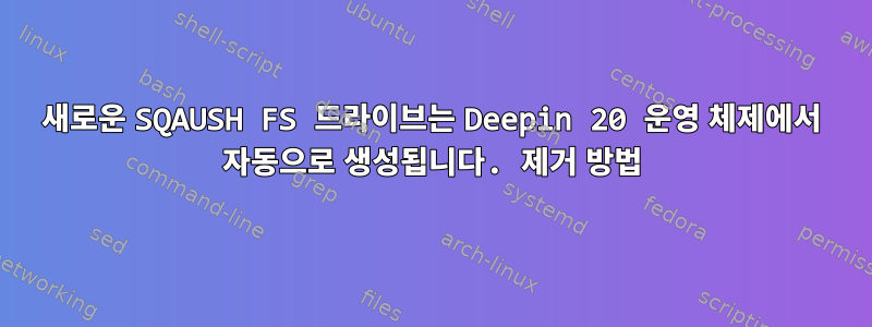 새로운 SQAUSH FS 드라이브는 Deepin 20 운영 체제에서 자동으로 생성됩니다. 제거 방법