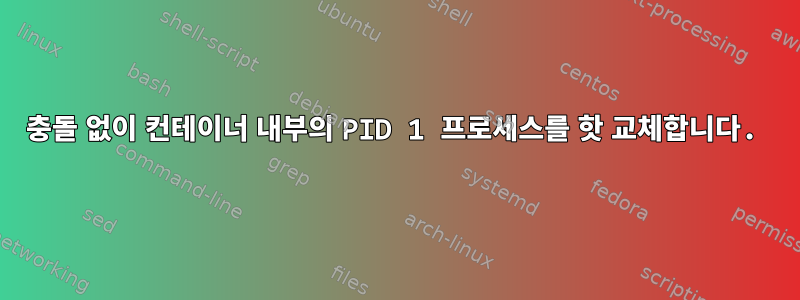 충돌 없이 컨테이너 내부의 PID 1 프로세스를 핫 교체합니다.