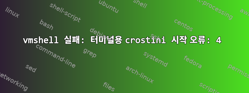 vmshell 실패: 터미널용 crostini 시작 오류: 4