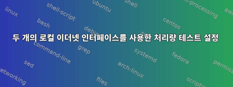 두 개의 로컬 이더넷 인터페이스를 사용한 처리량 테스트 설정