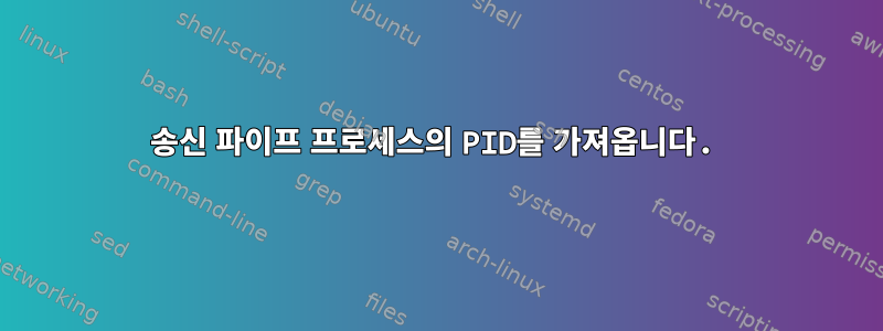 송신 파이프 프로세스의 PID를 가져옵니다.