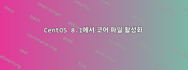 CentOS 8.1에서 코어 파일 활성화