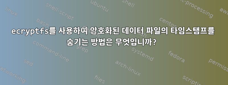 ecryptfs를 사용하여 암호화된 데이터 파일의 타임스탬프를 숨기는 방법은 무엇입니까?