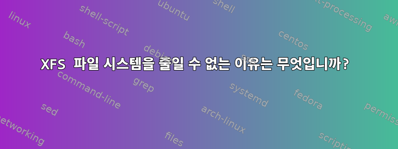 XFS 파일 시스템을 줄일 수 없는 이유는 무엇입니까?