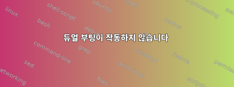 듀얼 부팅이 작동하지 않습니다