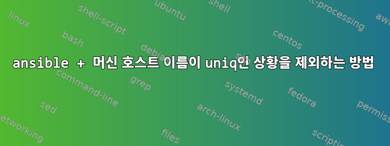 ansible + 머신 호스트 이름이 uniq인 상황을 제외하는 방법